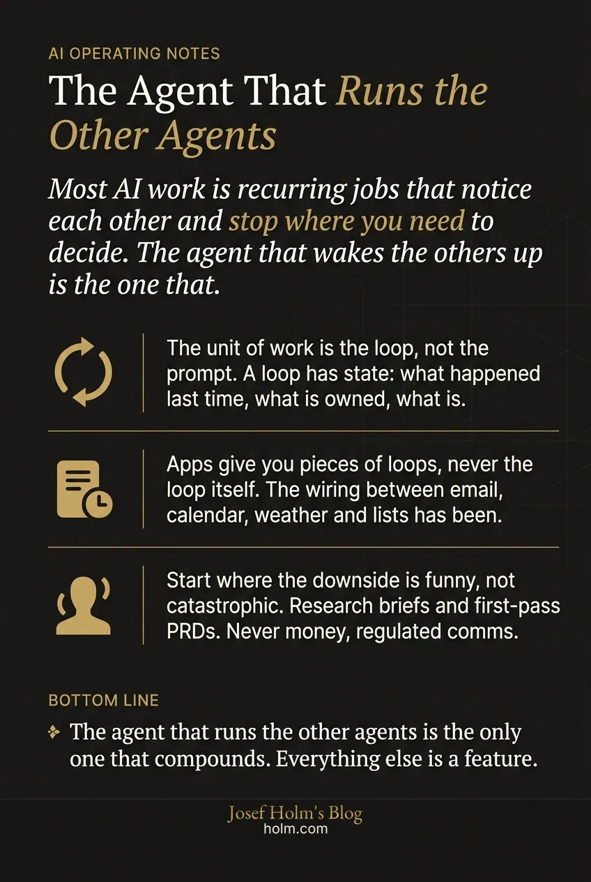 Infographic summary of: The Agent That Runs the Other Agents