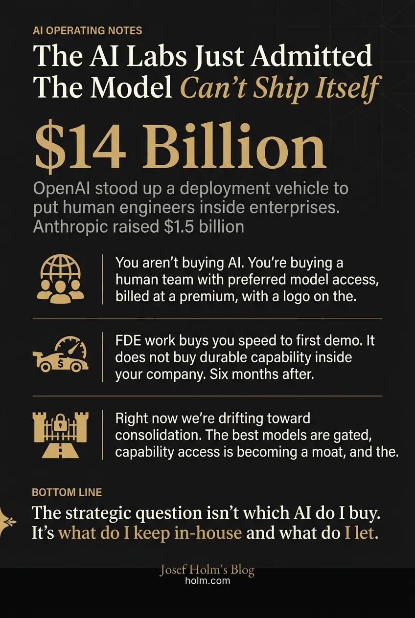 Infographic summary of: The AI Labs Just Admitted The Model Can't Ship Itself