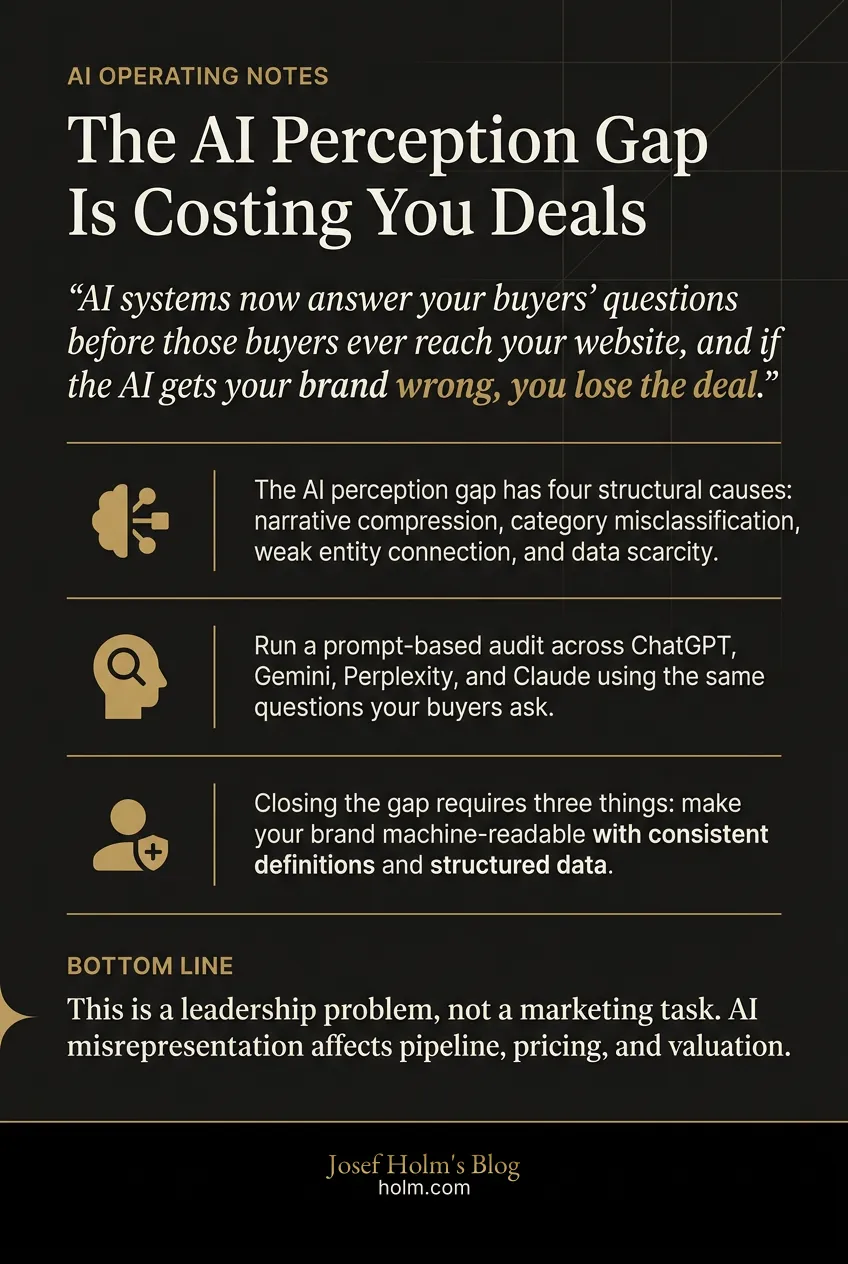 Infographic summary of: The AI Perception Gap Is Costing You Deals