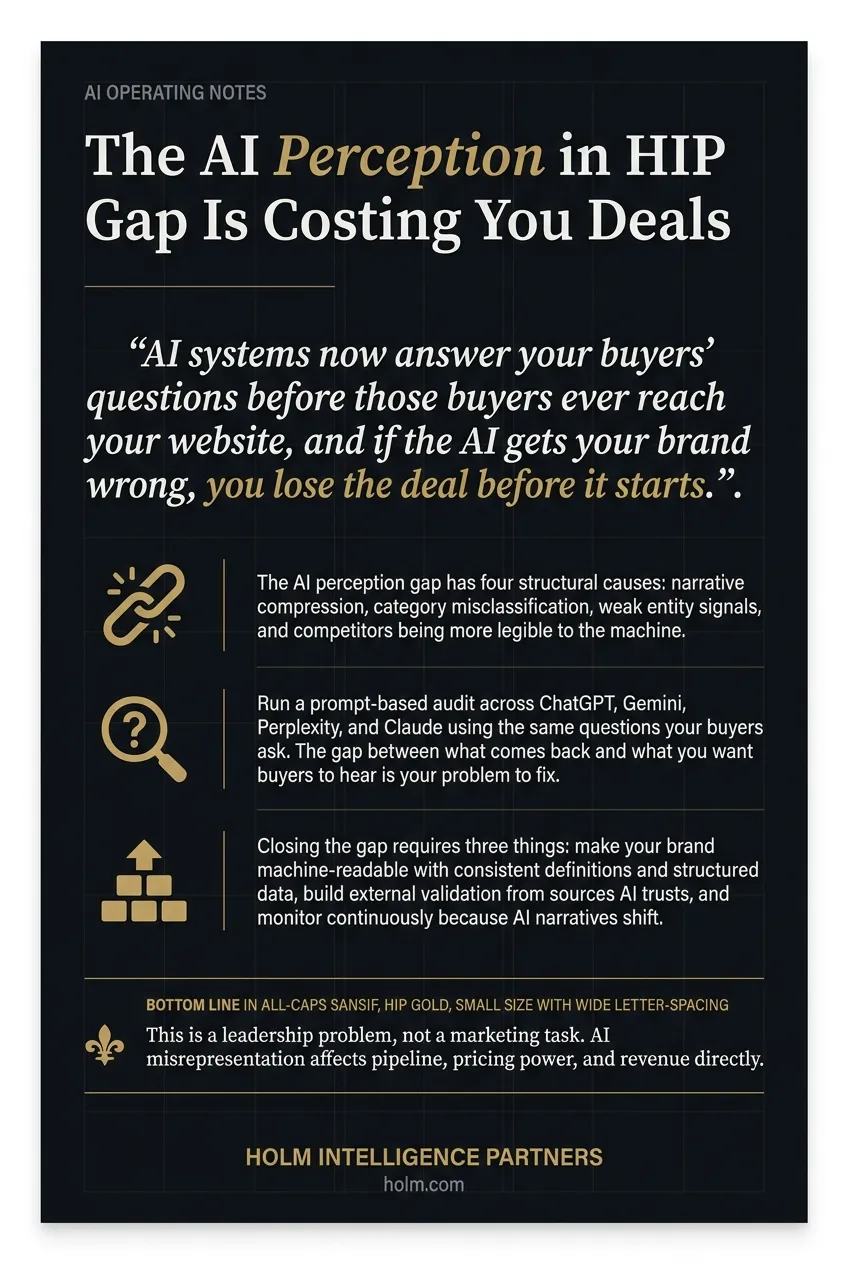 Infographic summary of: The AI Perception Gap Is Costing You Deals
