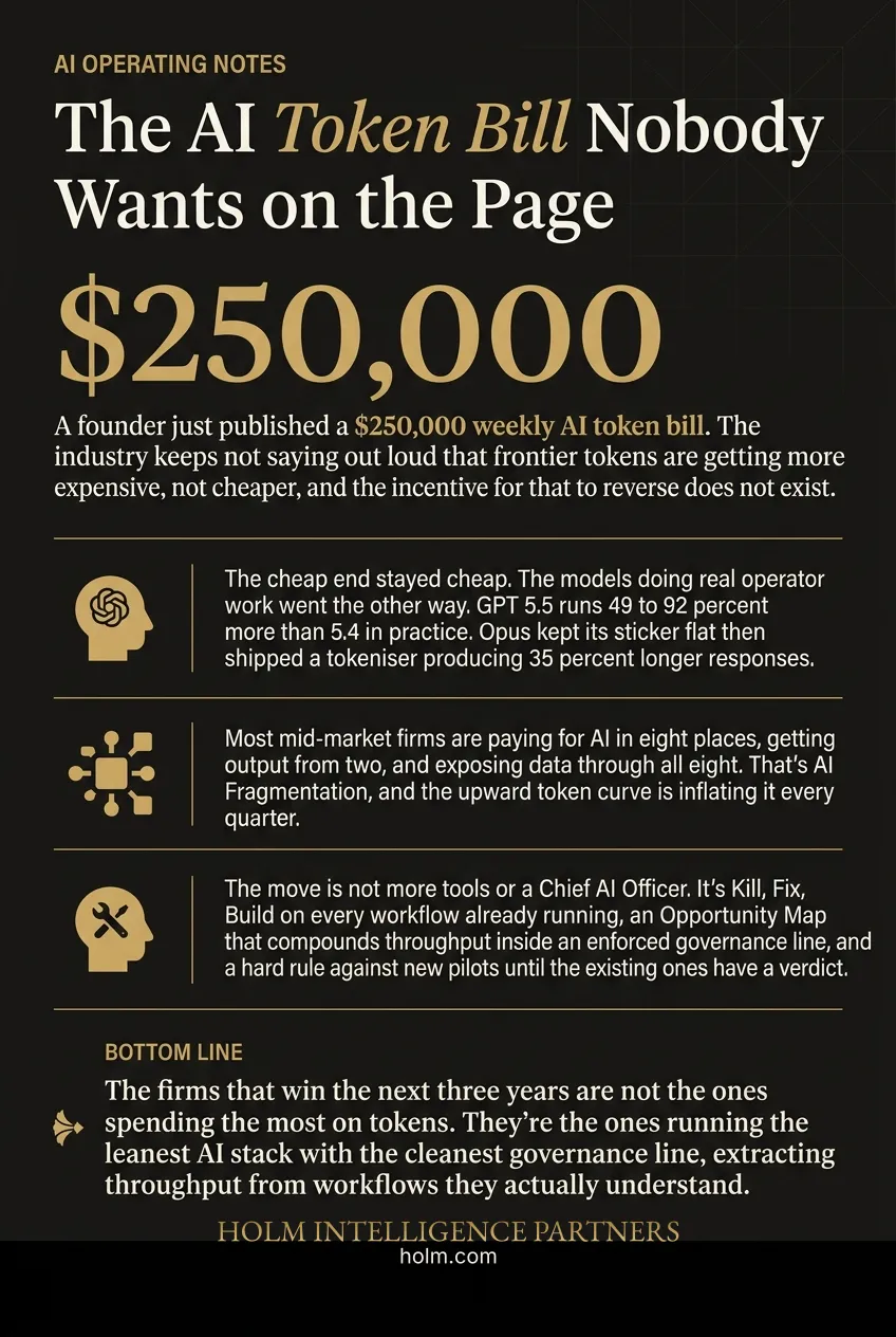 Infographic summary of: The AI Token Bill Nobody Wants on the Page