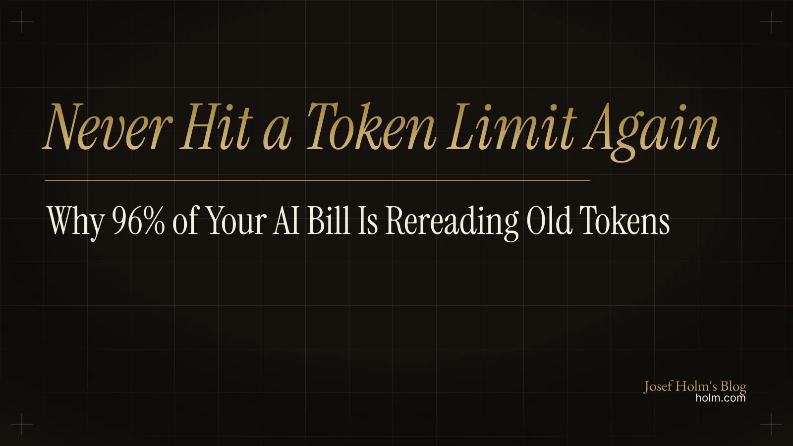 Why 96% of Your AI Bill Is Rereading Old Tokens
