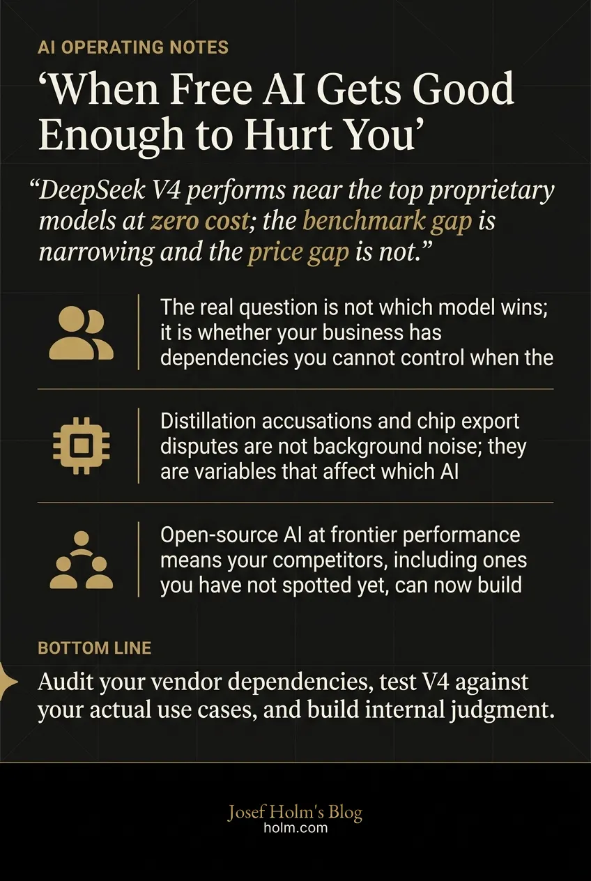 Infographic summary of: When Free AI Gets Good Enough to Hurt You