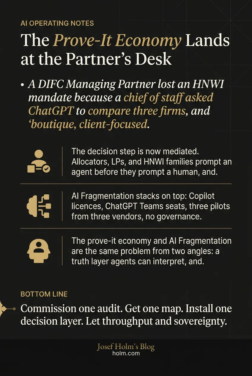 Infographic summary of: The Prove-It Economy Lands at the Partner's Desk