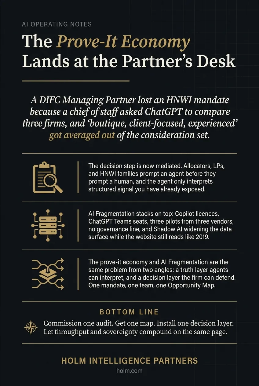 Infographic summary of: The Prove-It Economy Lands at the Partner's Desk