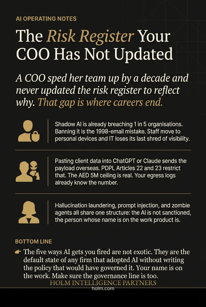 Infographic summary of: Five Ways AI Use Is Getting People Fired Right Now