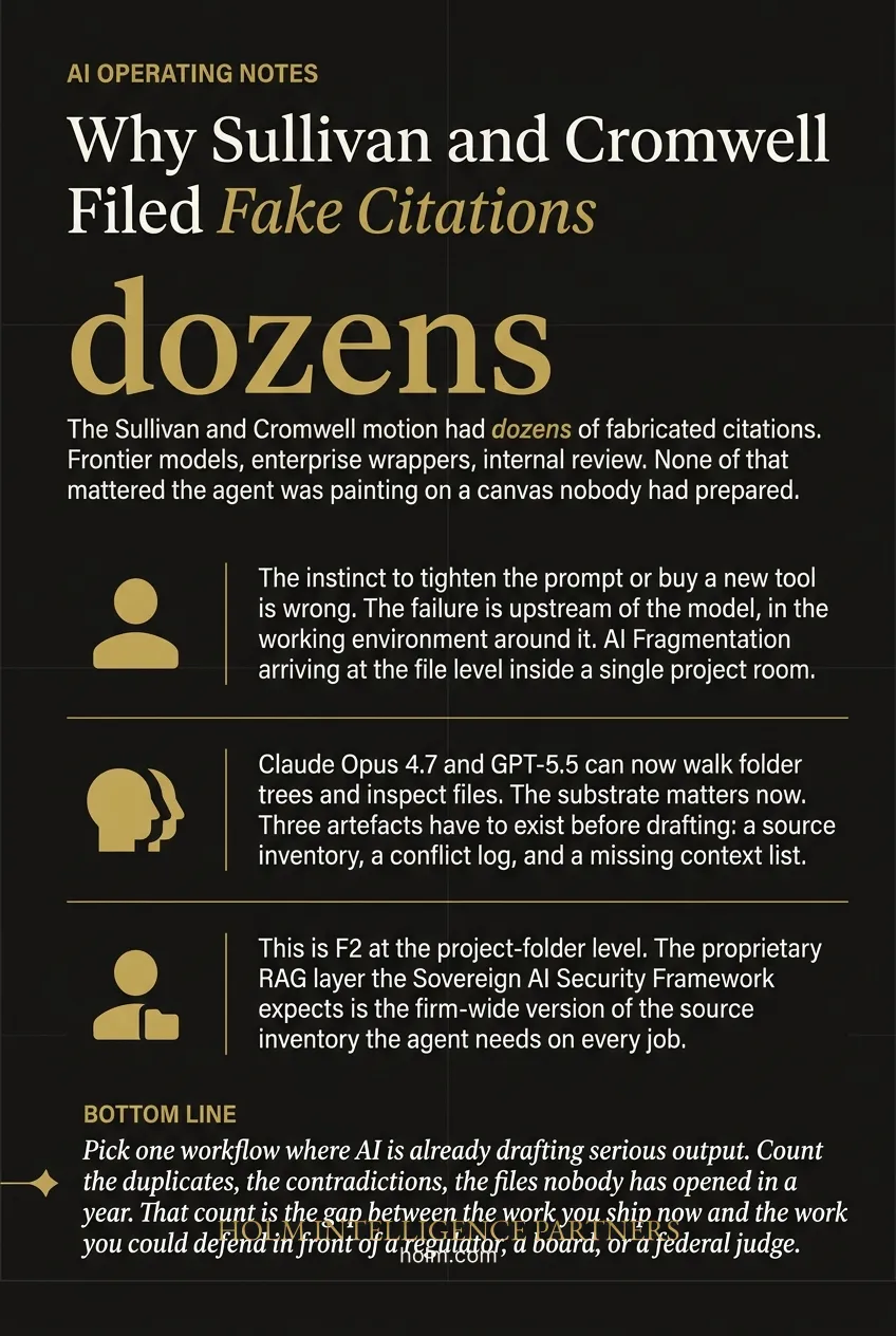 Infographic summary of: Why Sullivan and Cromwell Filed Fake Citations