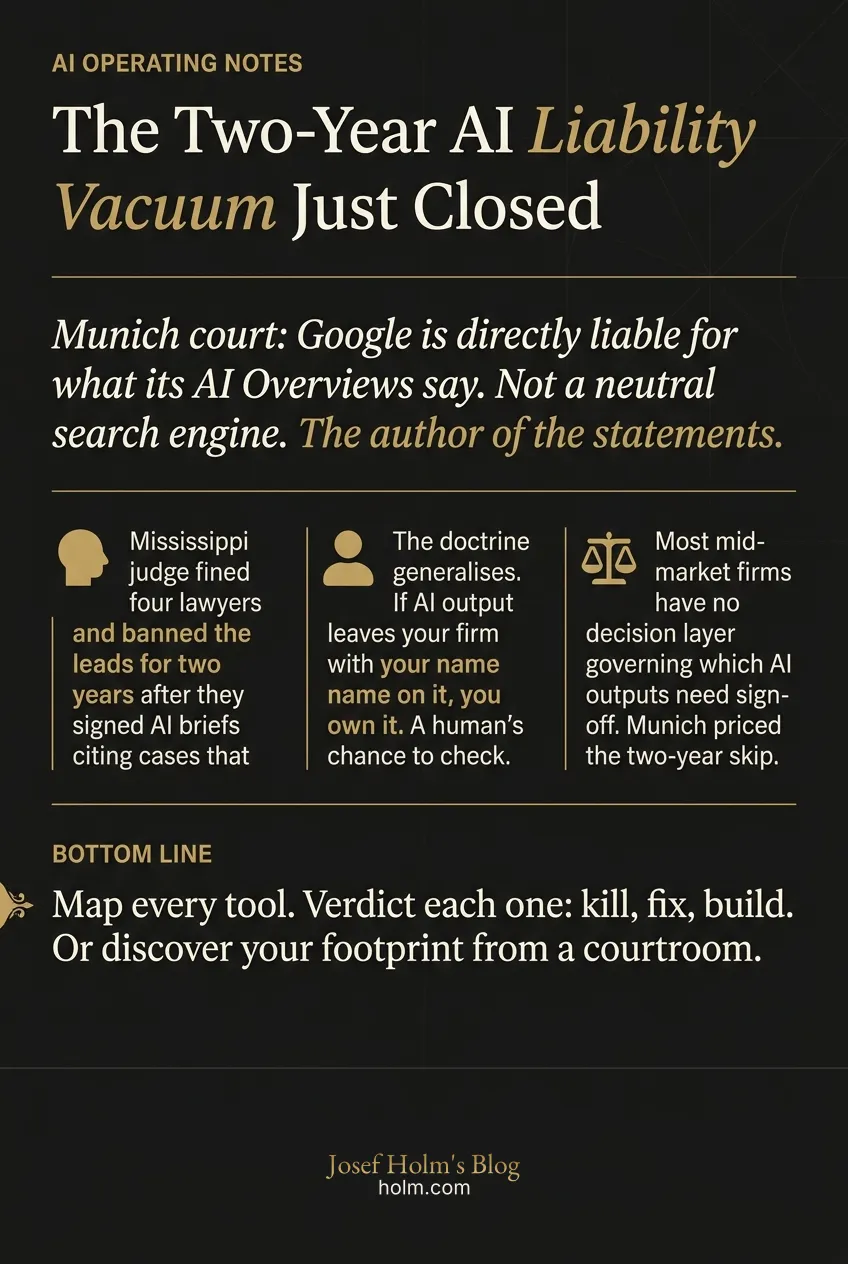 Infographic summary of: The Two-Year AI Liability Vacuum Just Closed