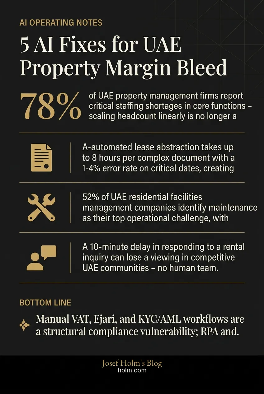 Infographic summary of: 5 AI Fixes for UAE Property Margin Bleed