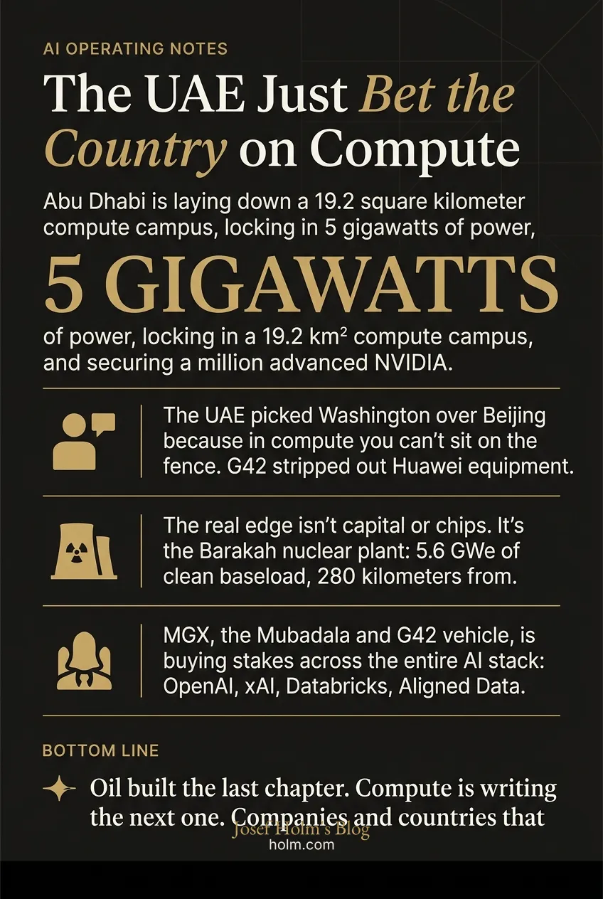 Infographic summary of: The UAE Just Bet the Country on Compute
