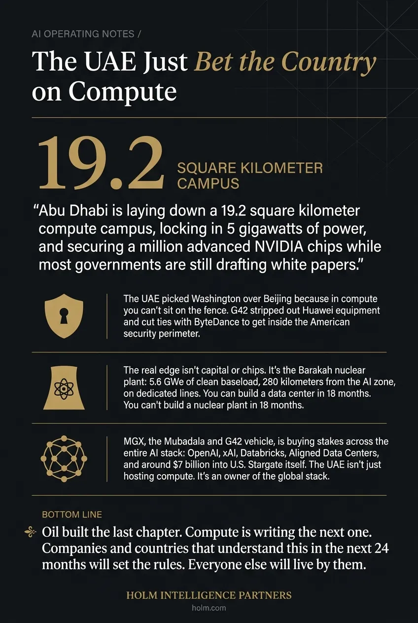 Infographic summary of: The UAE Just Bet the Country on Compute
